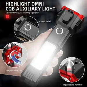High-power Led Flashlight Rechargeable with glass breaker