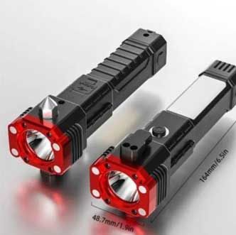 Versatile High Power Led Flashlight With Power Bank and Window Hammer